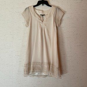 Forever 21 Cream boho tunic shift dress